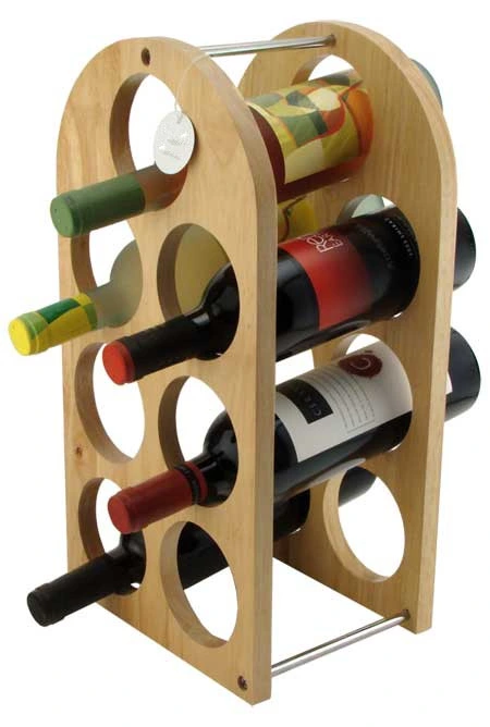 180 Degree MDF Floor Wooden Wine Display Stand