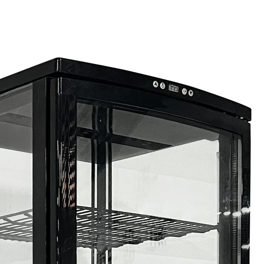 278L Commercial LED Lighting Displays Four-Sided Glass Wine Cabinet