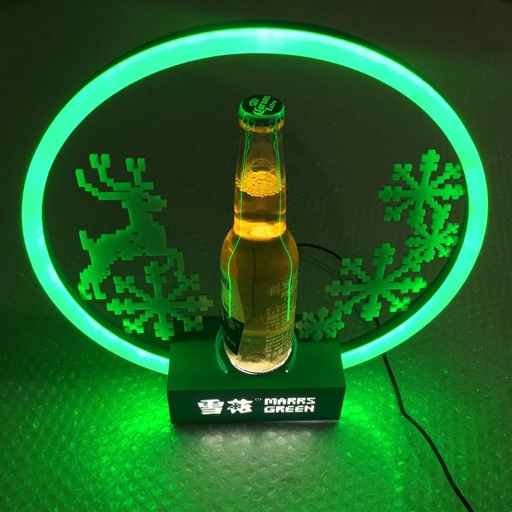Acrylic Made Black LED Bottle Glorifier Lighted Display Stand