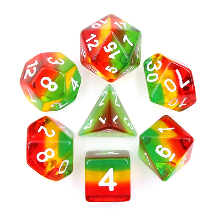 High Quality Wholesale Custom Colorful Decorate Polyhedral Plastic Dice Sets for Borad Game Ludo Game