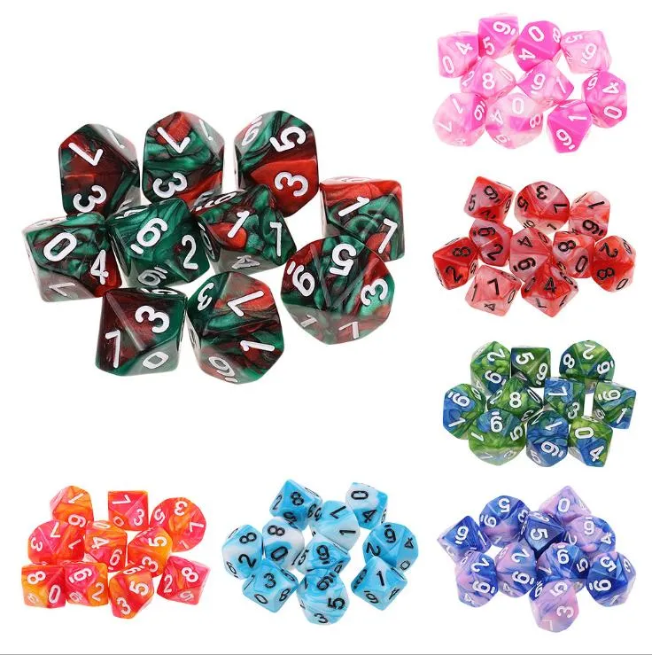 High Quality Wholesale Custom Colorful Decorate Polyhedral Plastic Dice Sets for Borad Game Ludo Game