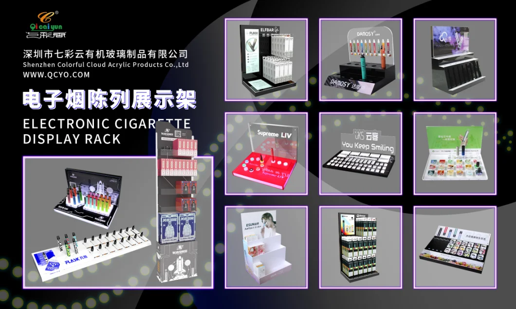 Popular Acrylic Display Products Electronic Cigarette Display Rack with LED for Retail Stores