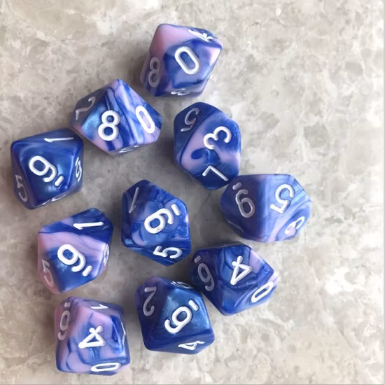 High Quality Wholesale Custom Colorful Decorate Polyhedral Plastic Dice Sets for Borad Game Ludo Game