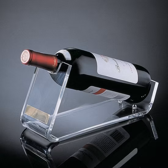 Customized Clear Acrylic/Plexiglass Wine Bottle Display/Display Stand with Handle